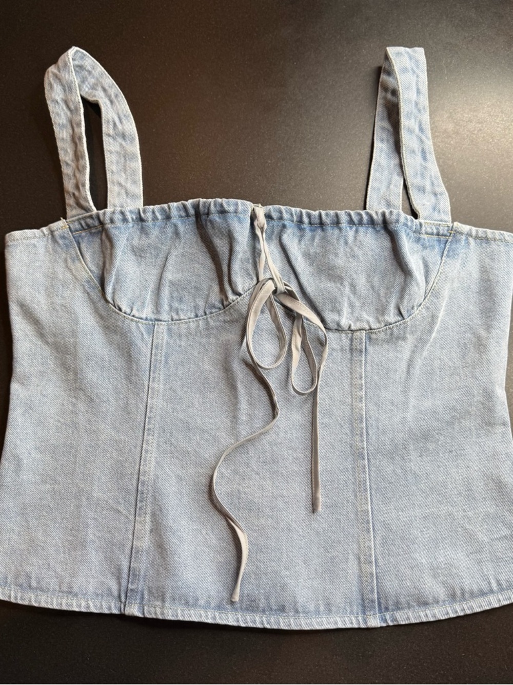 NWOT Lioness Daydream Corset Top XL Classic Denim Revolve Bustier
